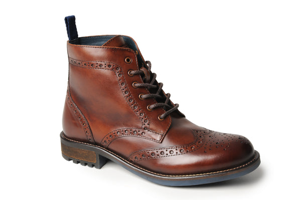 Catesby Mens Ensign Leather Brogue Boot Sowerbys Shoes