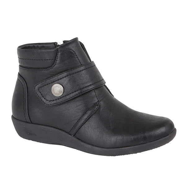 ladies velcro ankle boots