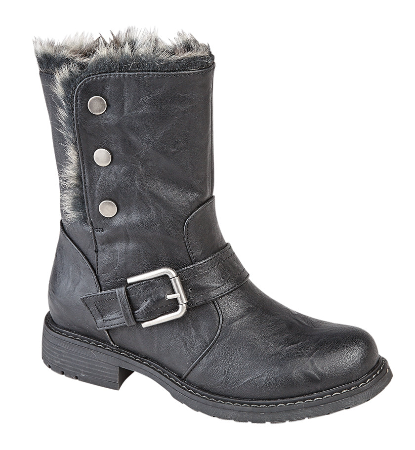 Fold down boots with fur on sale