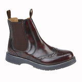 Mens Tan Buff Leather or Burgundy Hi-Shine Leather Twin Gusset Chelsea Boot