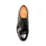 Sanders 'Oxford' Black Polishing Leather Cap Oxford Shoe